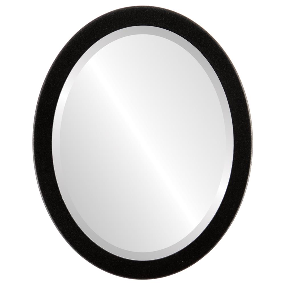 InLine Ovals 481A-BS1216-BEV Vienna Framed Oval Mirror - Black Silver