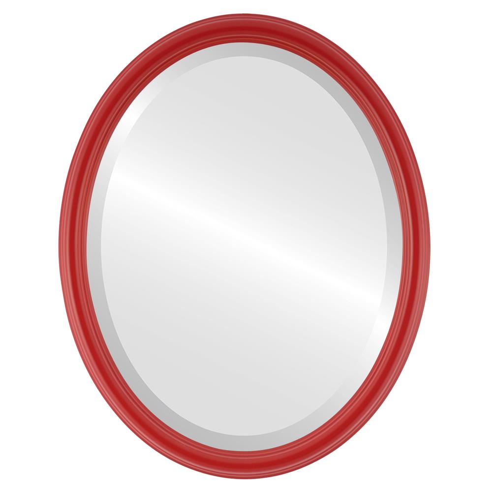 InLine Ovals 550A-HR1620-B Saratoga Framed Oval Mirror - Holiday Red