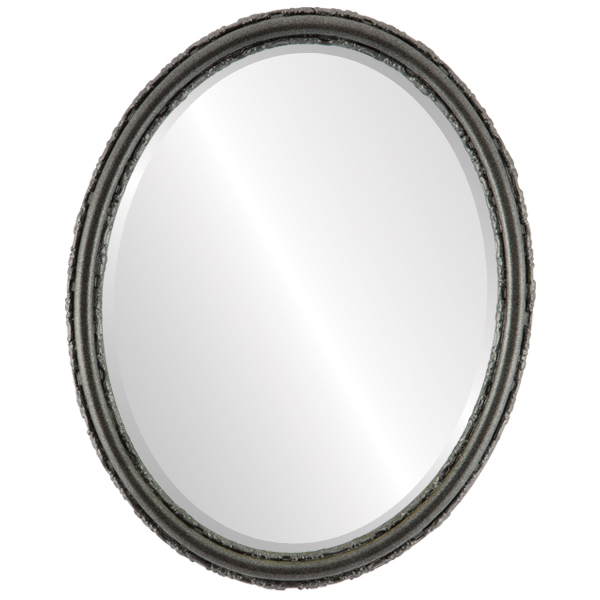InLine Ovals 553A-BS2024-B Virginia Framed Oval Mirror - Black Silver