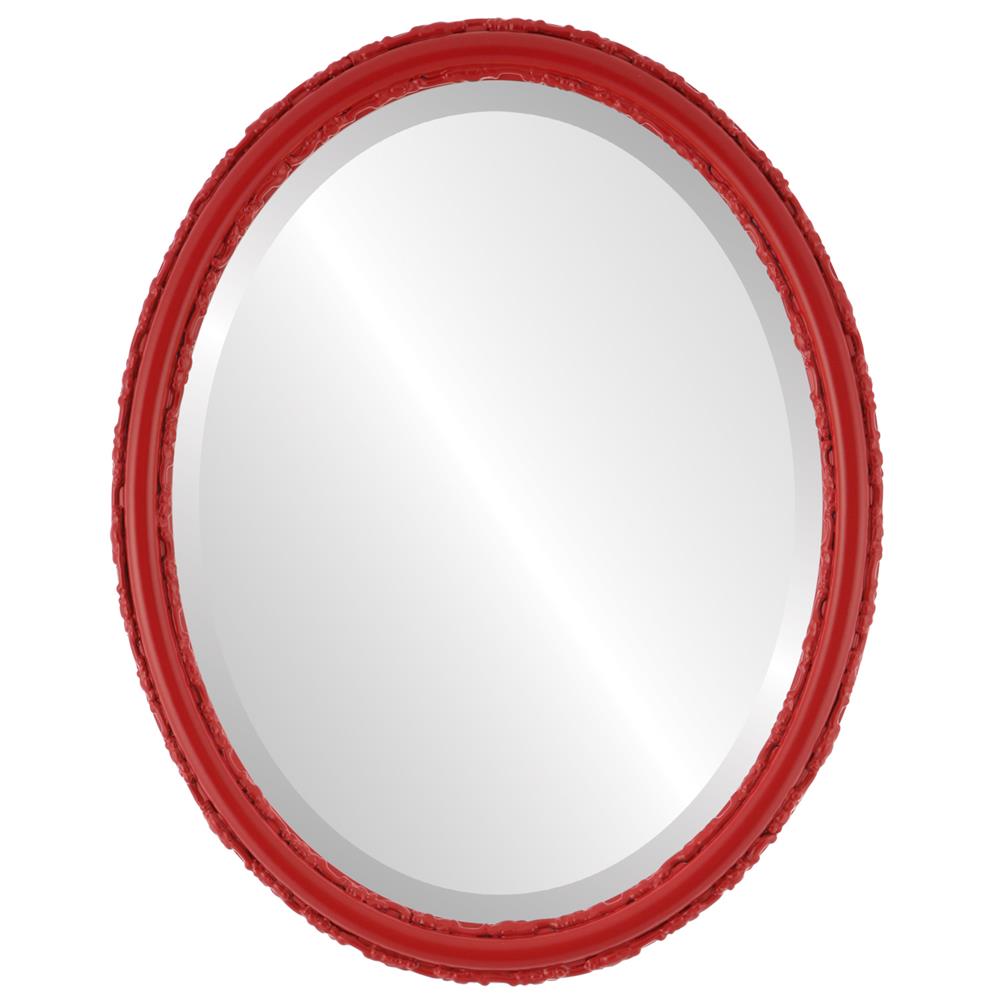 InLine Ovals 553A-HR1620-B Virginia Framed Oval Mirror - Holiday Red