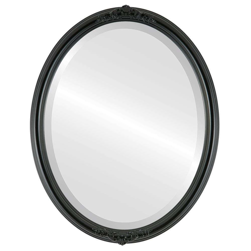 InLine Ovals 554A-GB1620-BEV Contessa Framed Oval Mirror - Gloss Black
