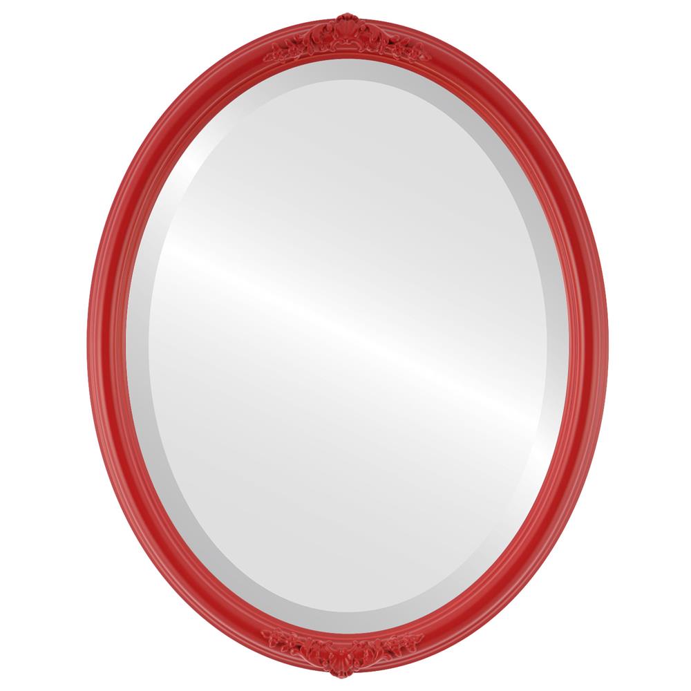 InLine Ovals 554A-HR1824-B Contessa Framed Oval Mirror - Holiday Red