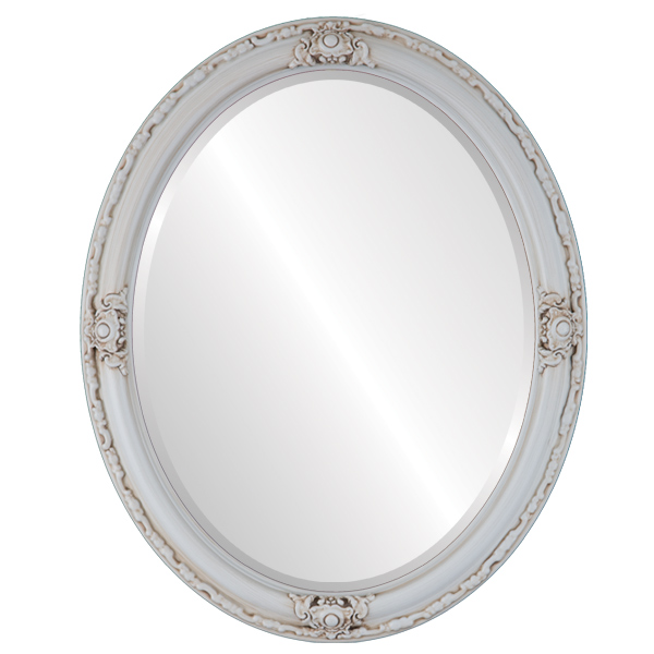 InLine Ovals 601A-AW2436-BEV Jefferson Framed Oval Mirror - Antique White