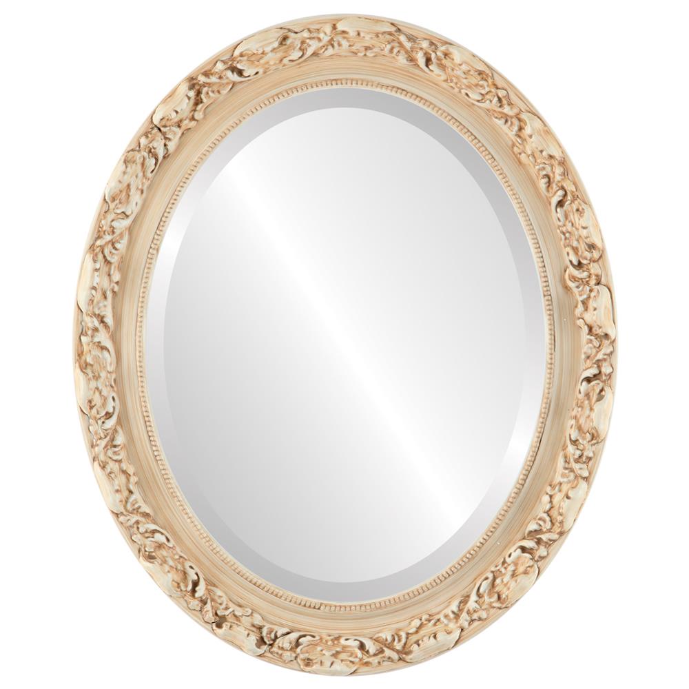 InLine Ovals 602A-AW2024-BEV Rome Framed Oval Mirror - Antique White