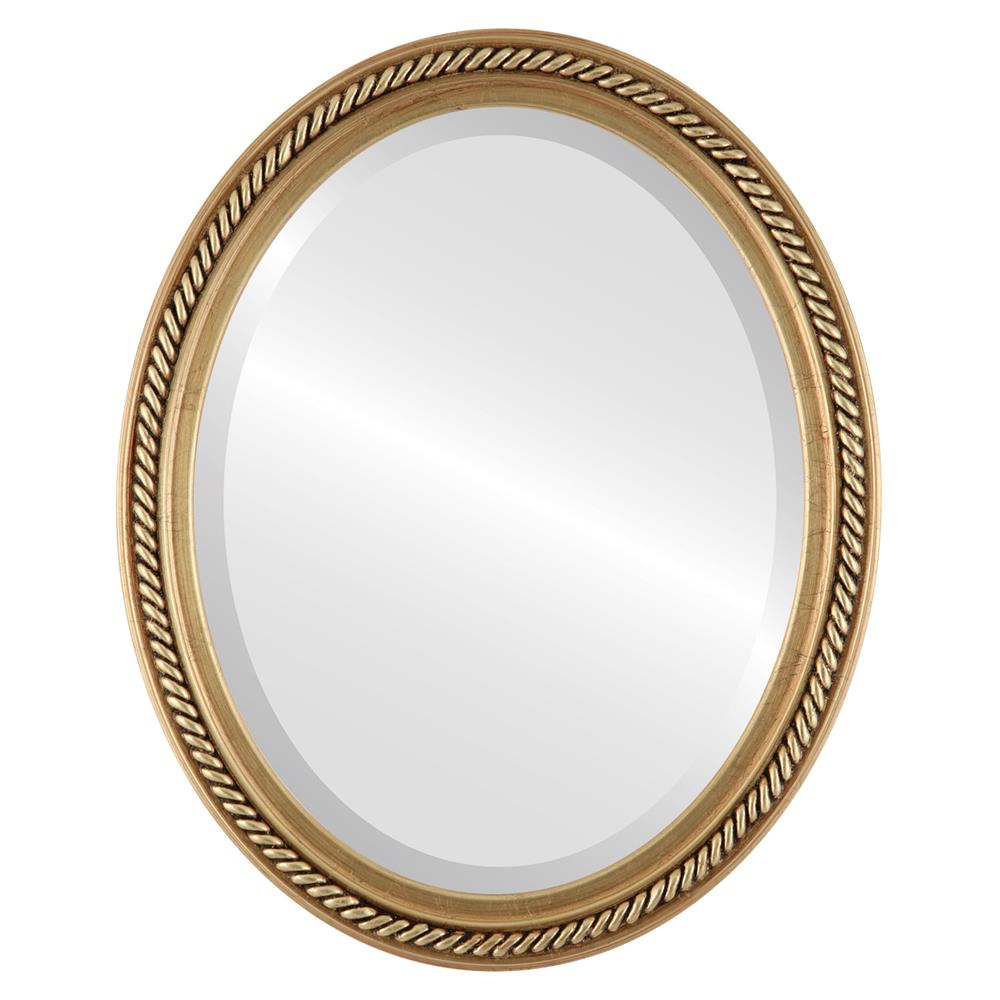 InLine Ovals 604A-GL1620-BEV Santa Fe Framed Oval Mirror - Gold Leaf
