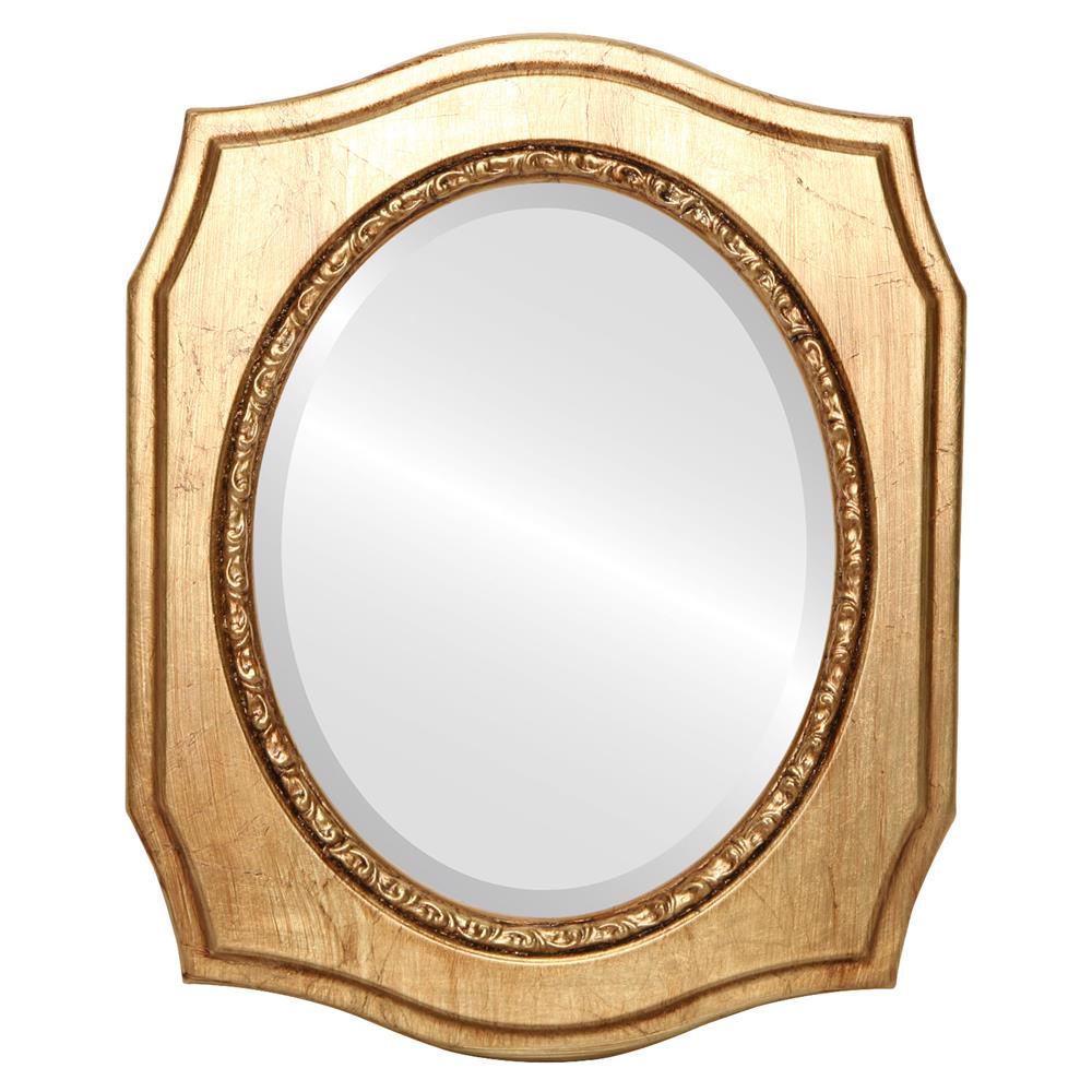 InLine Ovals 609A-GL1620-BEV San Francisco Framed Oval Mirror - Gold Leaf