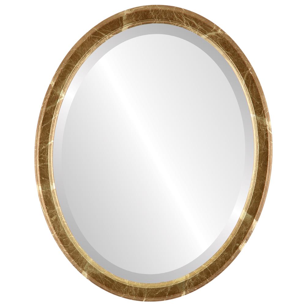 InLine Ovals 810A-CG2024-B Toronto Framed Oval Mirror - Champagne Gold