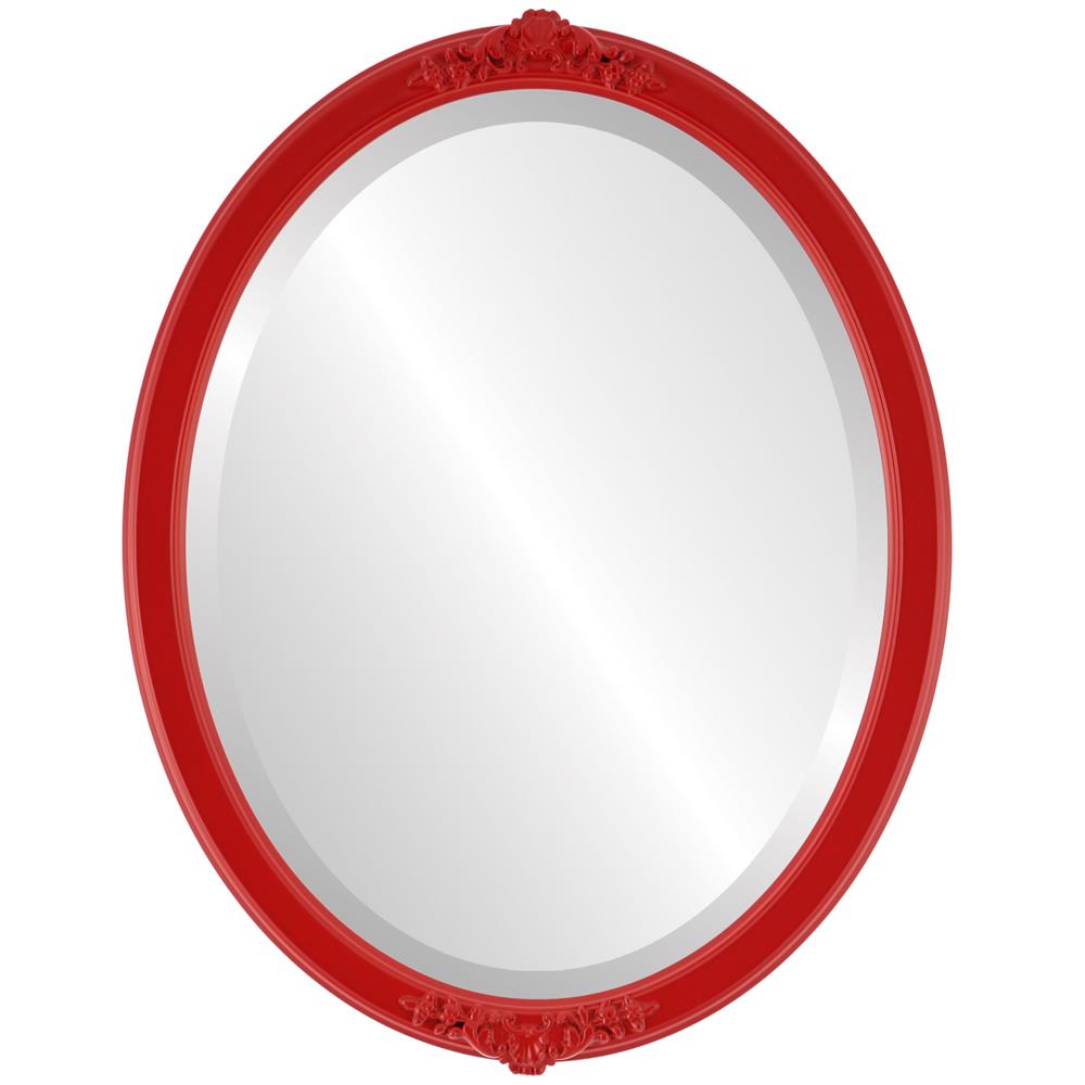 InLine Ovals 811A-HR1620-B Athena Framed Oval Mirror - Holiday Red