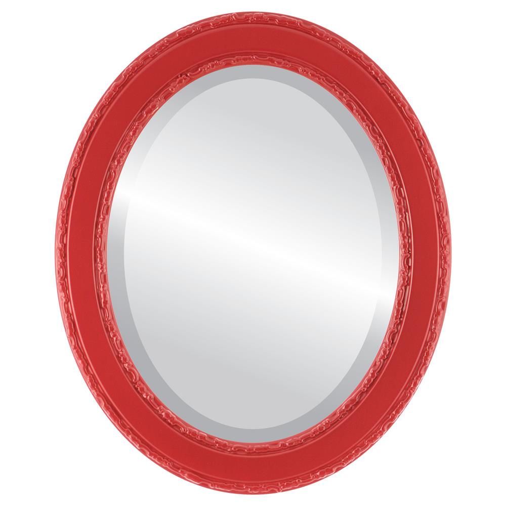 InLine Ovals 822A-HR1216-B Monticello Framed Oval Mirror - Holiday Red