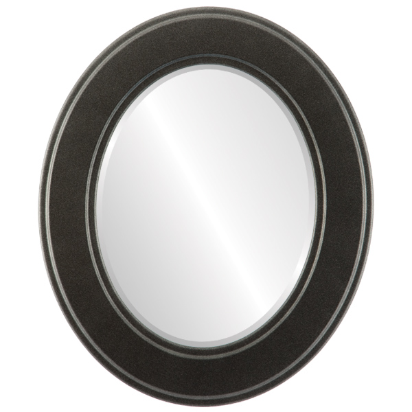 InLine Ovals 830A-BS1216-B Montreal Framed Oval Mirror - Black Silver