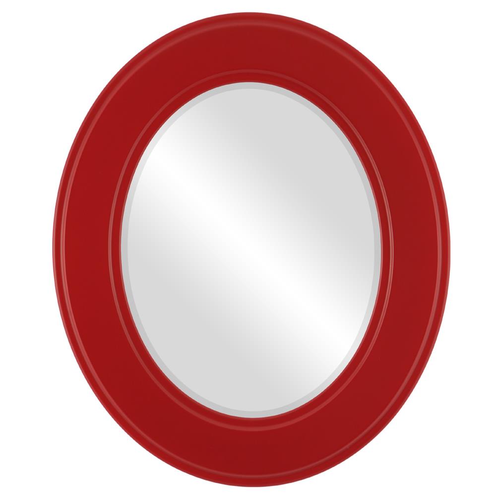 InLine Ovals 830A-HR2024-B Montreal Framed Oval Mirror - Holiday Red
