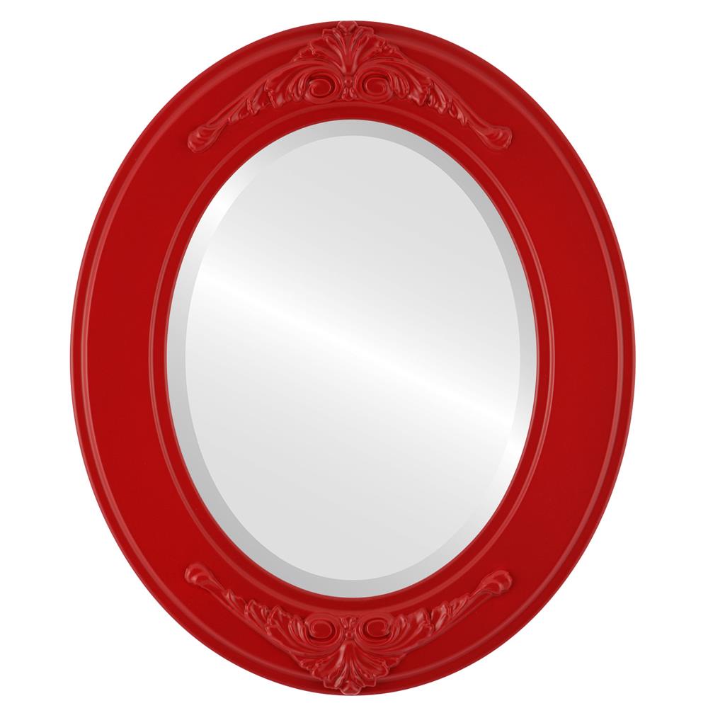 InLine Ovals 831A-HR2024-B Ramino Framed Oval Mirror - Holiday Red