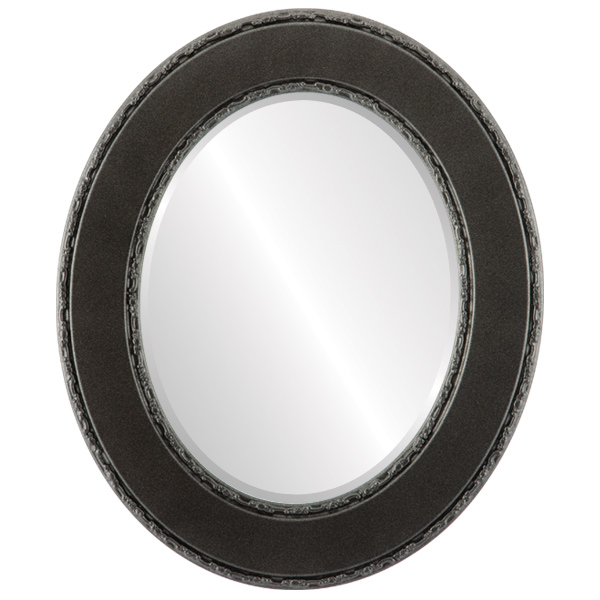 InLine Ovals 832A-BS2024-B Paris Framed Oval Mirror - Black Silver