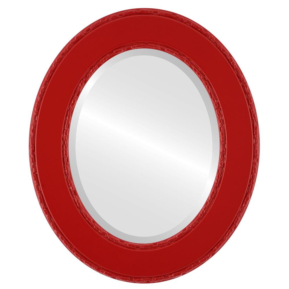 InLine Ovals 832A-HR1216-B Paris Framed Oval Mirror - Holiday Red