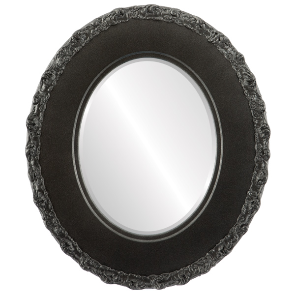 InLine Ovals 844A-BS1620-B Williamsburg Framed Oval Mirror - Black Silver