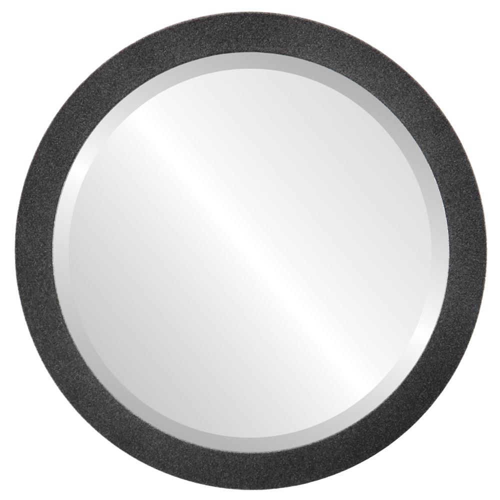 InLine Ovals 851C-BS1818-BEV Manhattan Framed Round Mirror - Black Silver