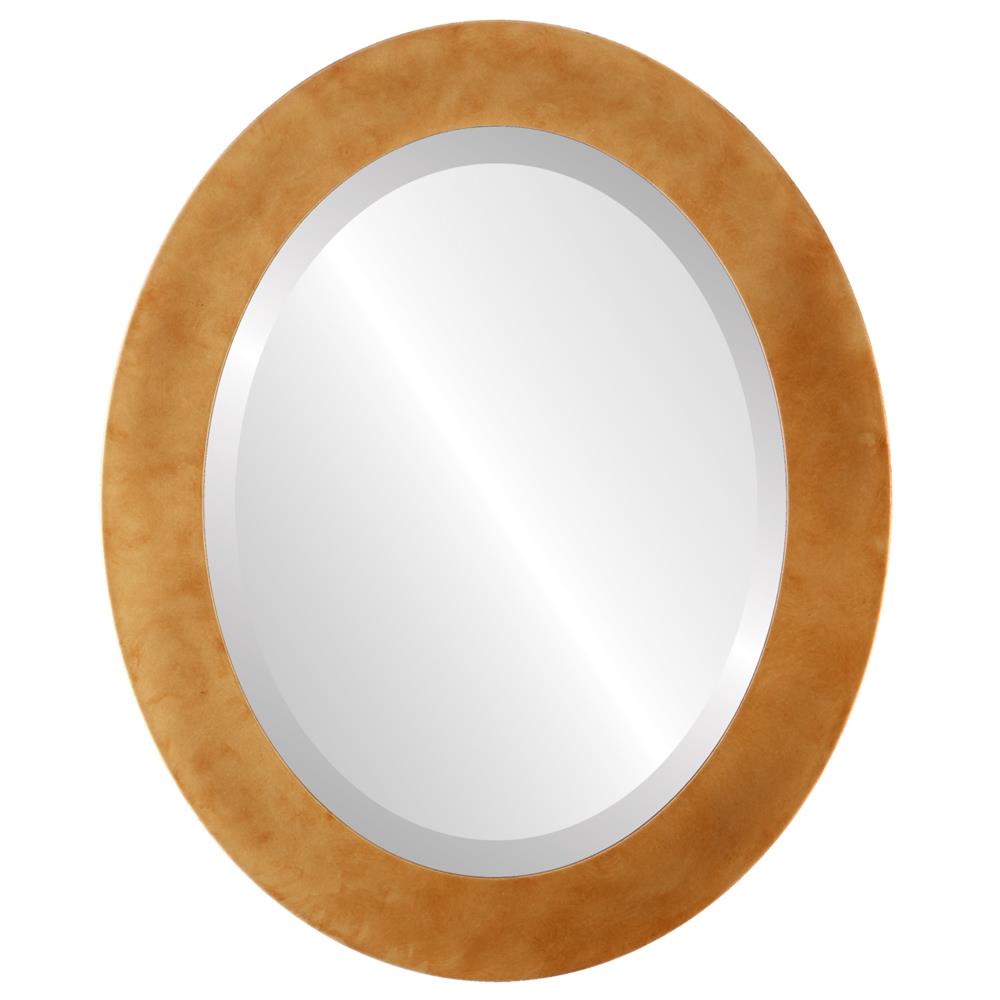 InLine Ovals 852A-BG1824-B Soho Framed Oval Mirror - Burnished Gold