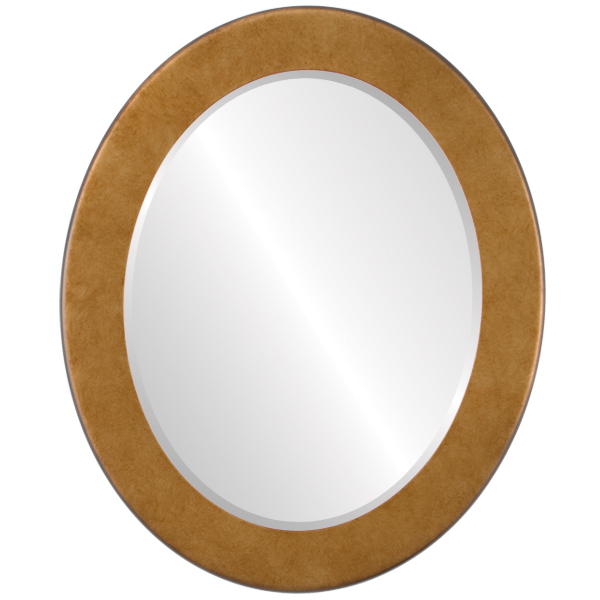 InLine Ovals 862A-BG1824-B Avenue Framed Oval Mirror - Burnished Gold