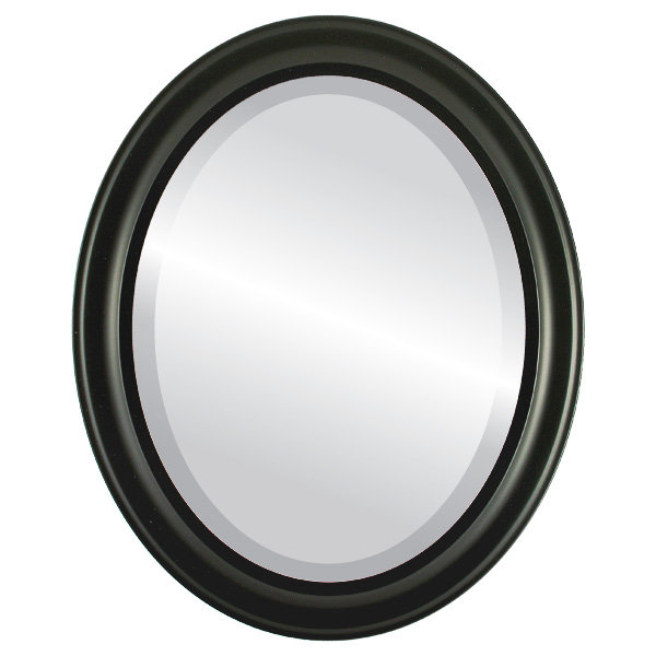 InLine Ovals 871A-MB1620-B Messina Framed Oval Mirror - Matte Black