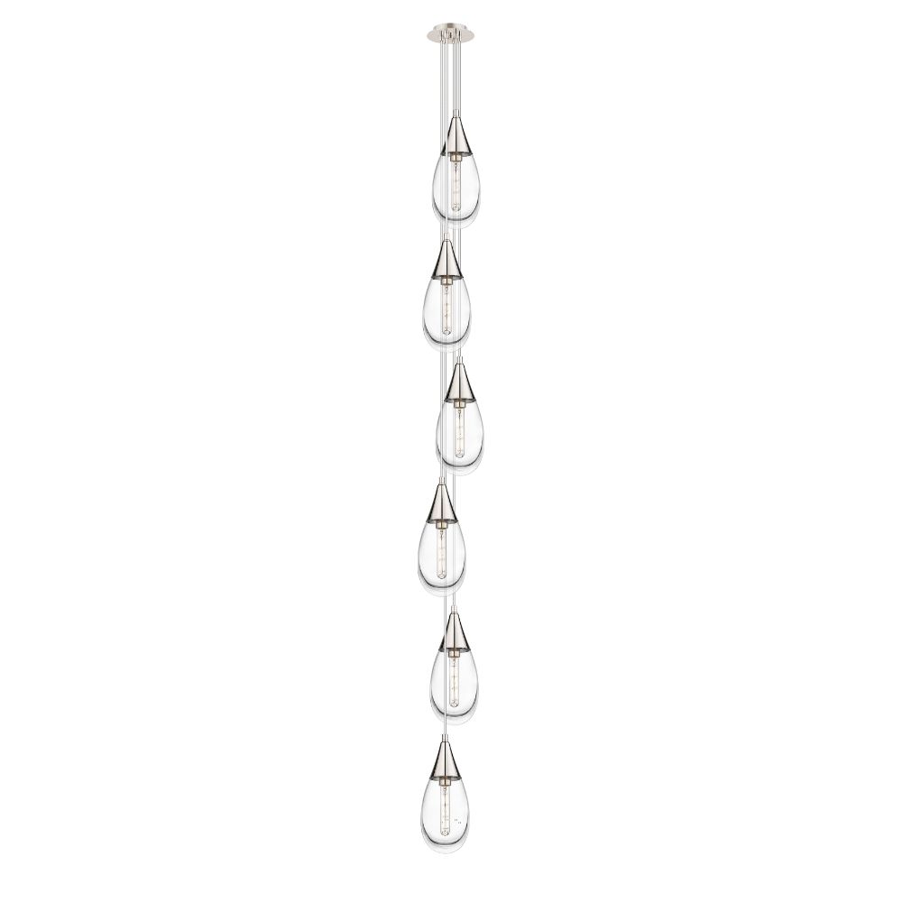 Innovations 106-450-1P-PN-G450-6CL Milan - 6 Light 4" Cord Hung Multi Pendant - 6" Canopy - Polished Nickel Finish - Clear Glass Shade