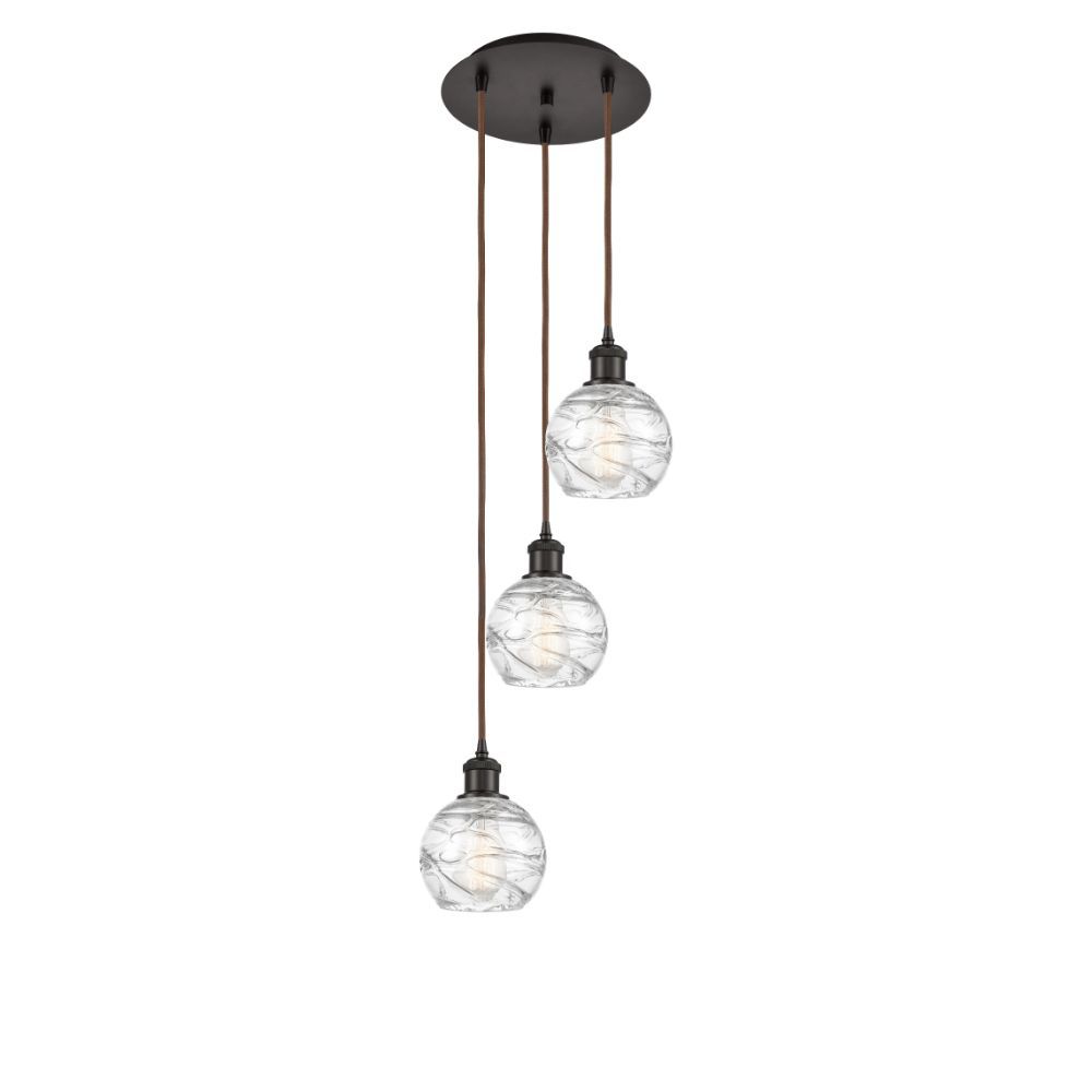 Innovations 113B-3P-PC-G1213-6 Athens Deco Swirl 3 Light 16 inch Multi Pendant in Polished Chrome