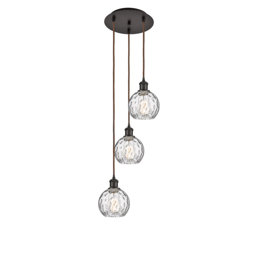 Innovations 113B-3P-PC-G1215-6 Athens Water Glass 3 Light 16 inch Multi Pendant in Polished Chrome