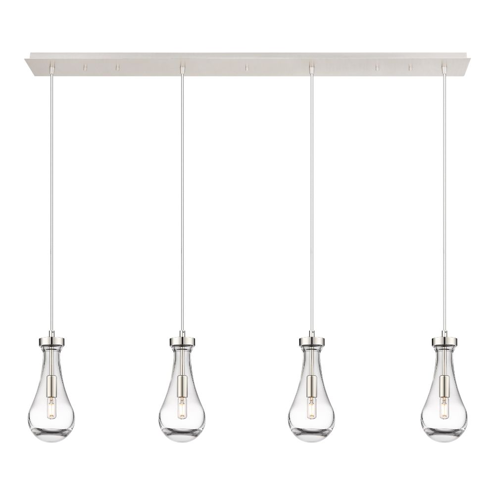 Innovations 124-451-1P-PN-G451-5CL Owego - 4 Light 5" Cord Hung Linear Pendant - Polished Nickel Finish - Clear Glass Shade