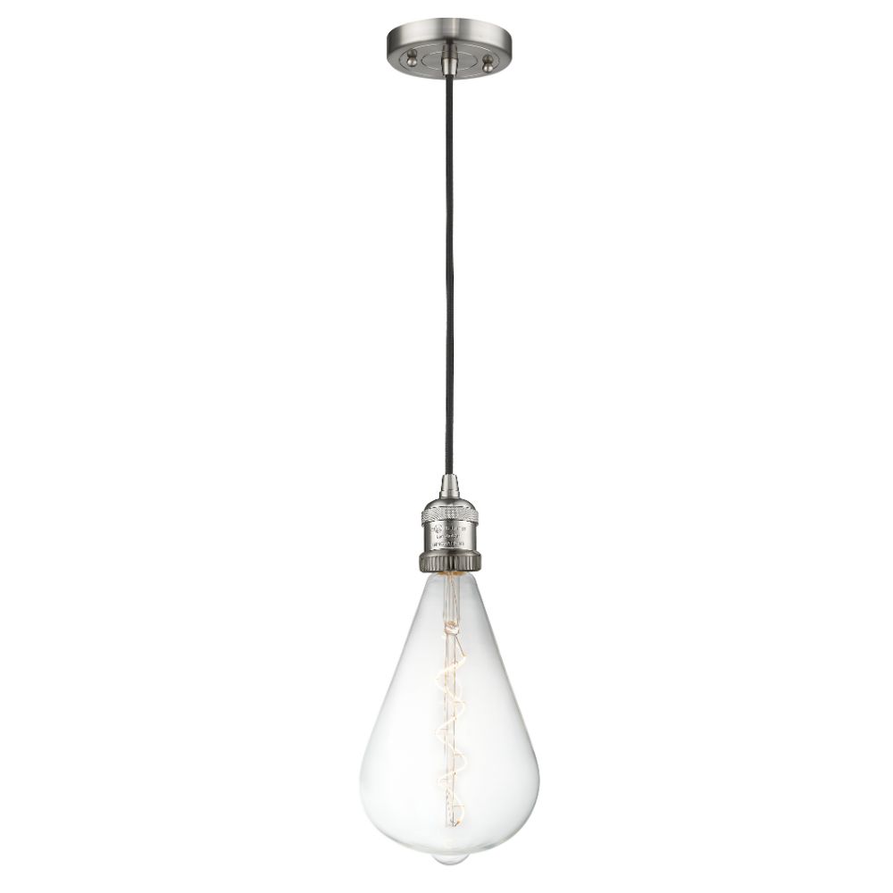 Innovations 200C-SN-BB164LED Bare Bulb 1 Light Mini Pendant part of the Franklin Restoration Collection in Brushed Satin Nickel