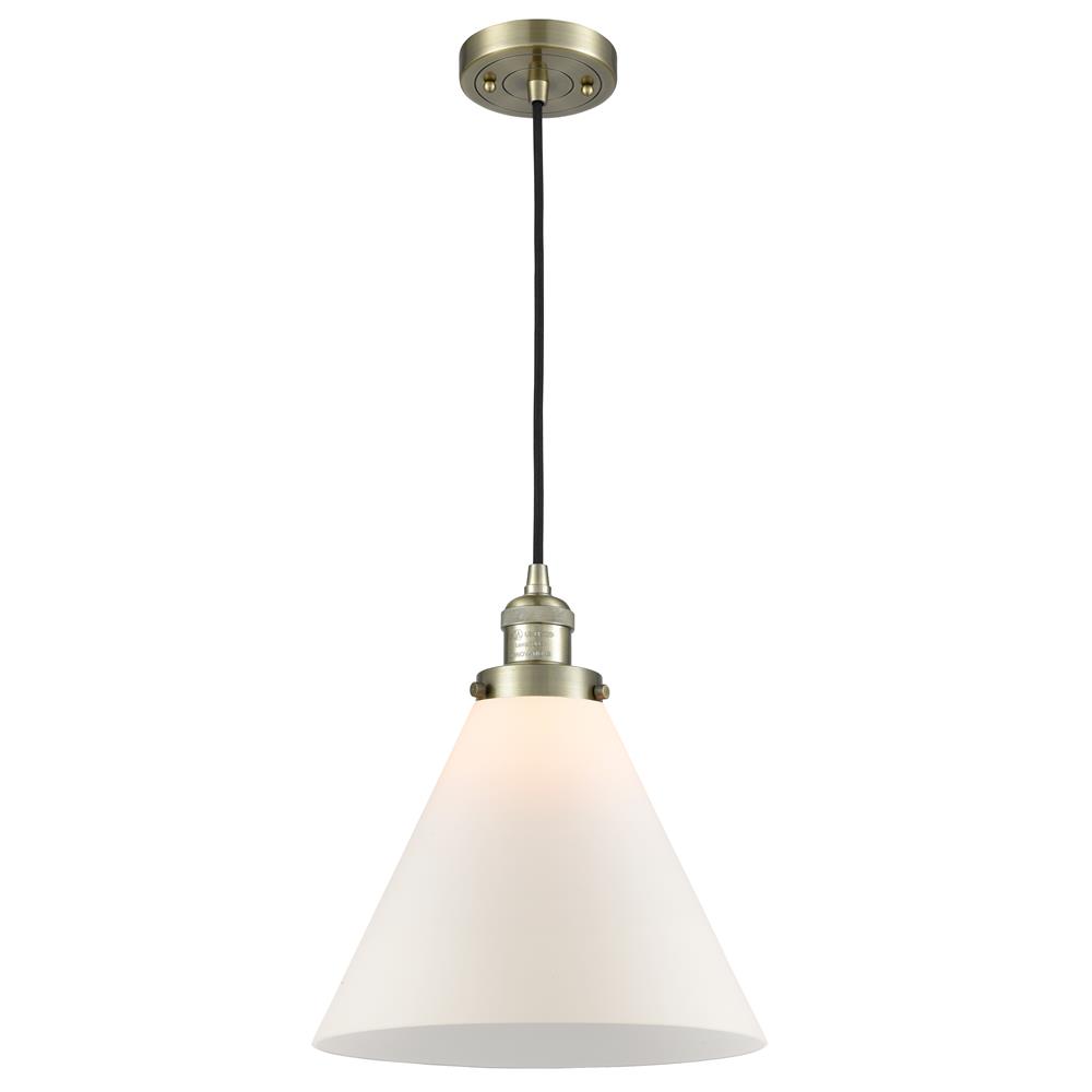 Innovations 201C-AC-G41-L-LED 1 Light Vintage Dimmable LED X-Large Cone 12 inch Mini Pendant in Antique Copper
