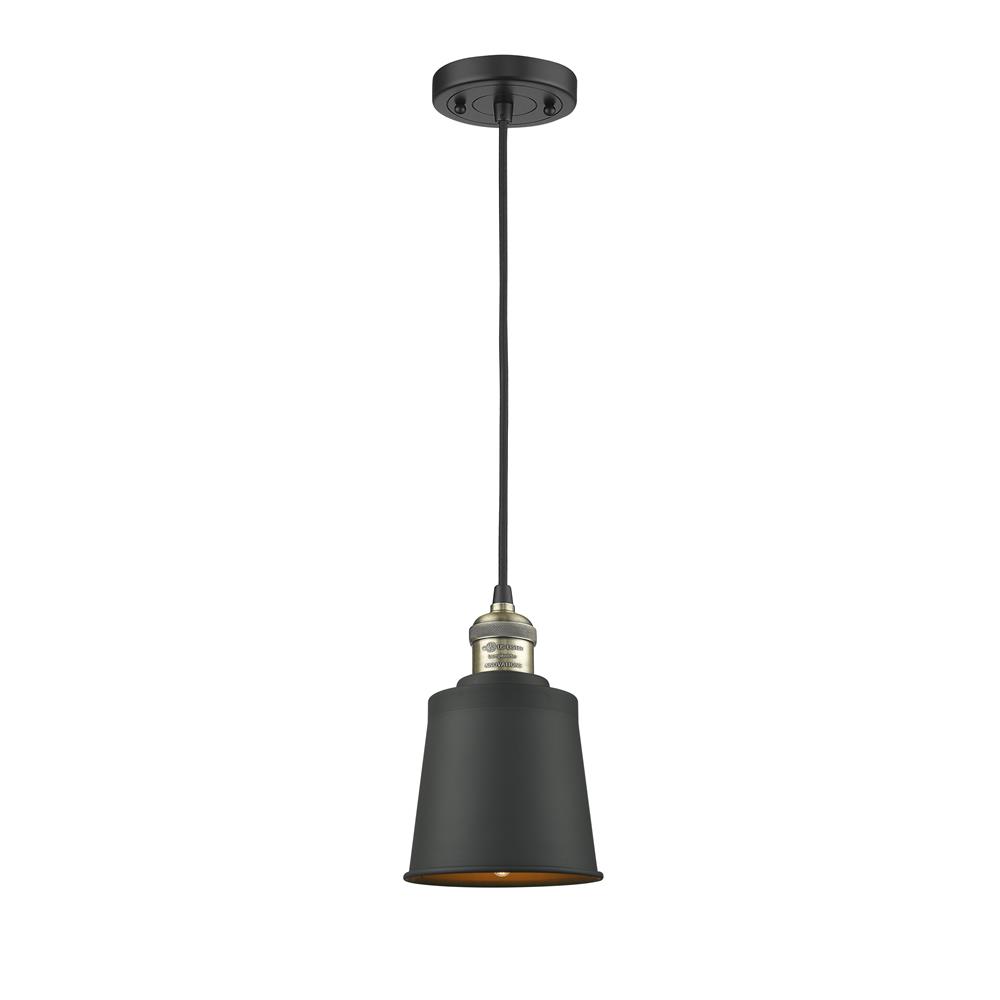 Innovations 201C-BAB-M9-LED 1 Light Vintage Dimmable LED Addison 5 inch Mini Pendant in Black Antique Brass