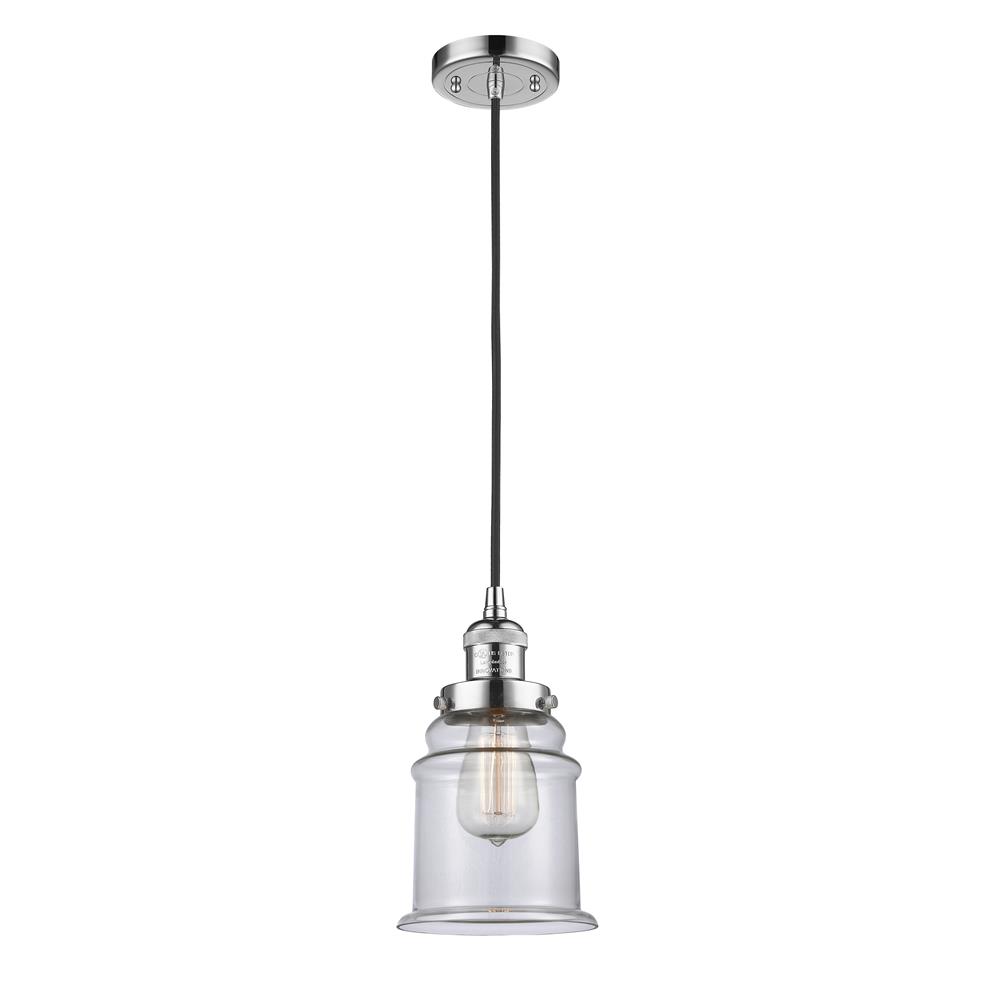 Innovations 201C-PC-G182 Canton 1-100 watt 6.5 inch Polished Chrome Mini Pendant with Clear glass