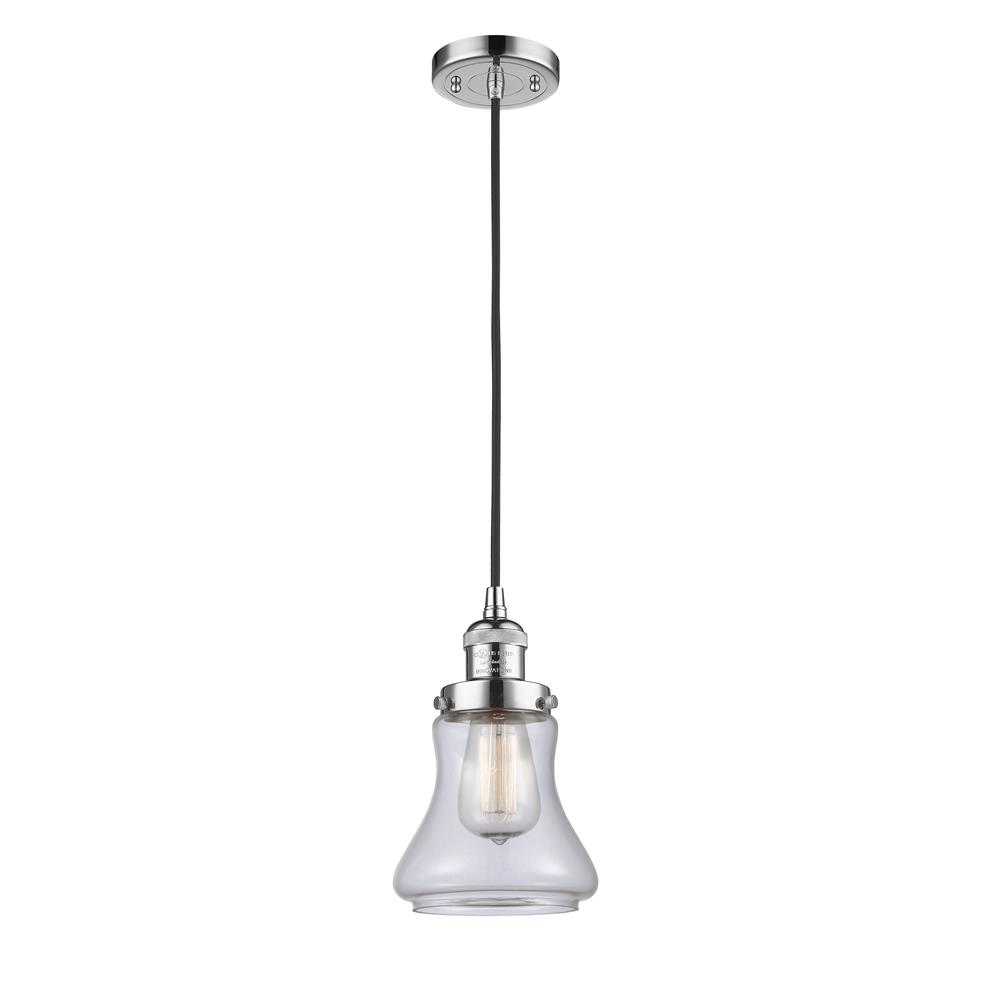 Innovations 201C-PC-G192 Bellmont 1-100 watt 6.5 inch Polished Chrome Mini Pendant with Clear glass