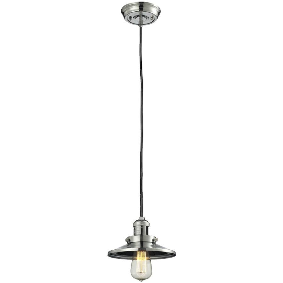 Innovations 201C-PN-M1-LED 1 Light Vintage Dimmable LED Railroad 8 inch Mini Pendant in Polished Nickel