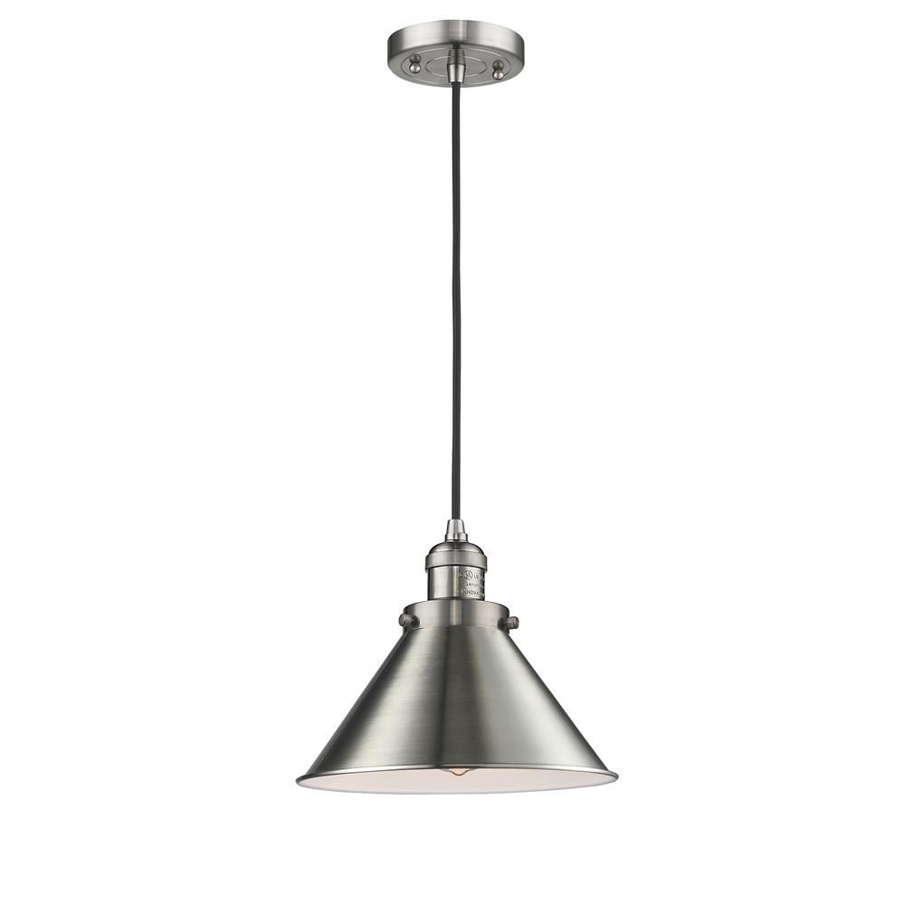Innovations 201C-SN-M10-SN-LED 1 Light Vintage Dimmable LED Briarcliff 10 inch Mini Pendant