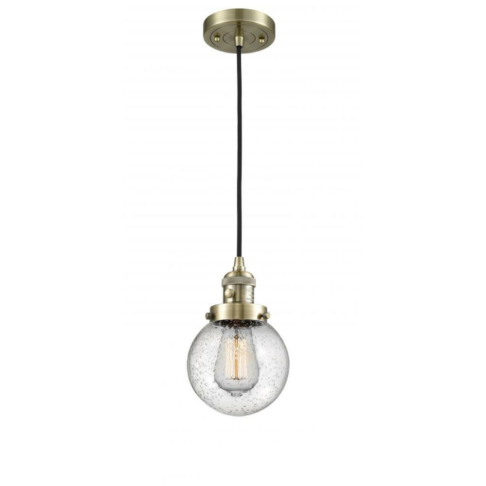 Innovations 201CSW-AB-G1 Halophane Mini Pendant with Switch in Antique Brass