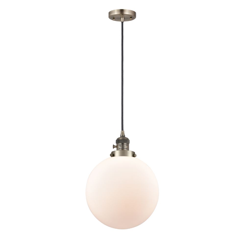 Innovations 201CSW-AB-G201-10 Beacon Mini Pendant with Switch in Antique Brass