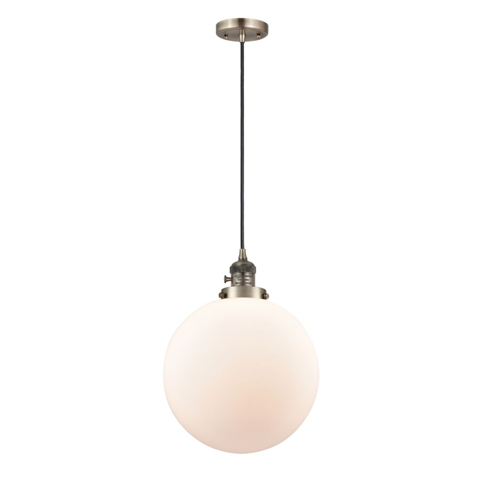 Innovations 201CSW-AB-G201-12 Beacon Mini Pendant with Switch in Antique Brass