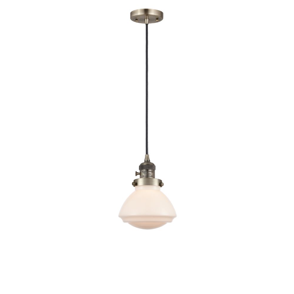 Innovations 201CSW-AB-G321 Olean Mini Pendant with Switch in Antique Brass