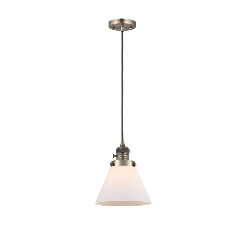 Innovations 201CSW-AB-G41 Cone Mini Pendant with Switch in Antique Brass