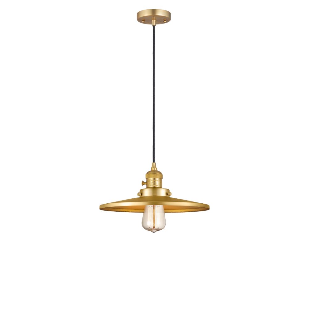 Innovations 201CSW-SG-MFR-SG-12 Appalachian Mini Pendant with Switch in Satin Gold with Satin Gold Appalachian Cone Metal Shade