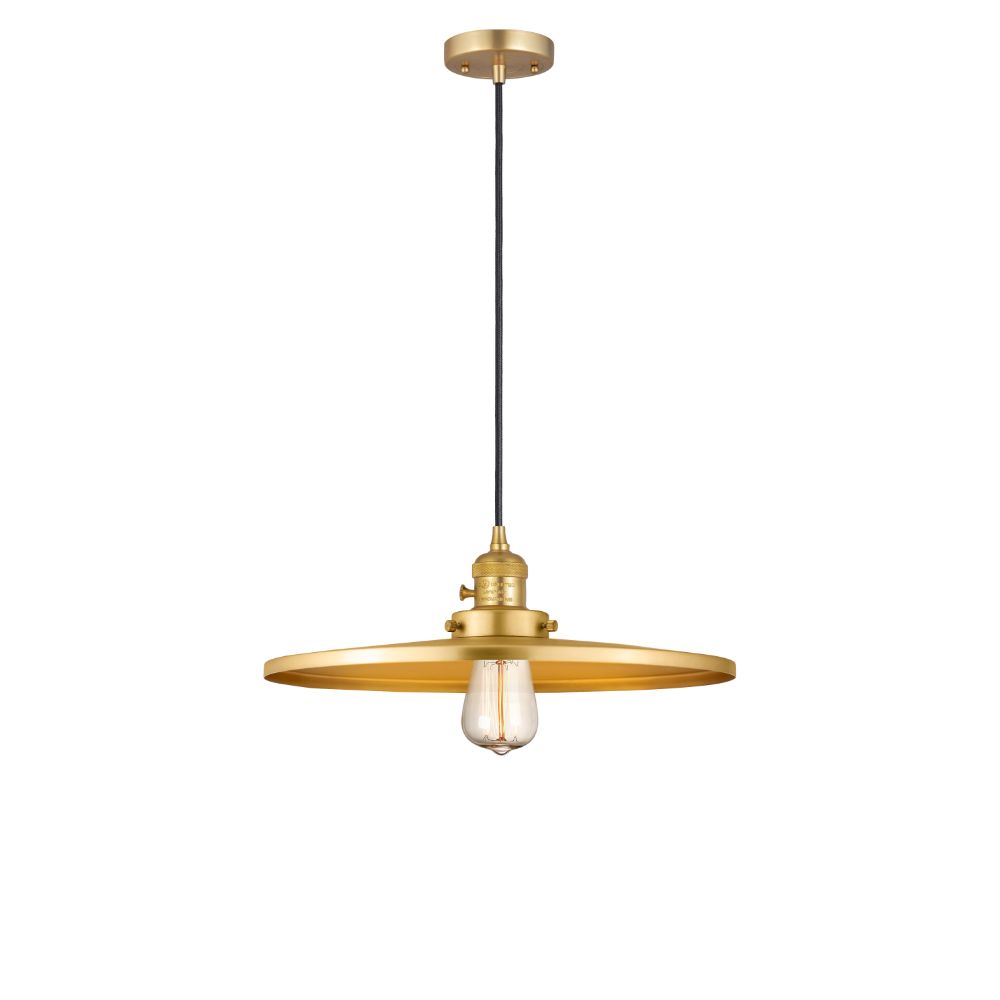 Innovations 201CSW-SG-MFR-SG-16 Appalachian Mini Pendant with Switch in Satin Gold with Satin Gold Appalachian Cone Metal Shade