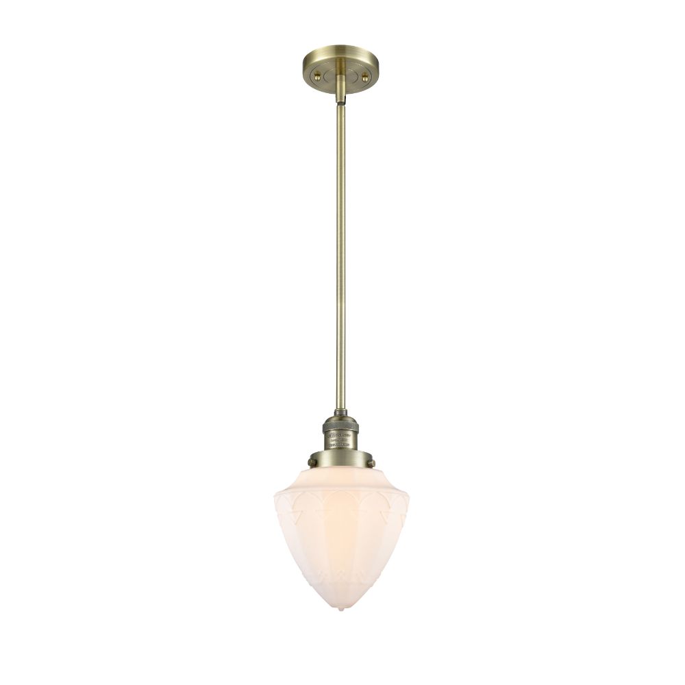 Innovations 201S-AB-G661-12-LED Bullet Large 1 Light Mini Pendant part of the Franklin Restoration Collection in Antique Brass