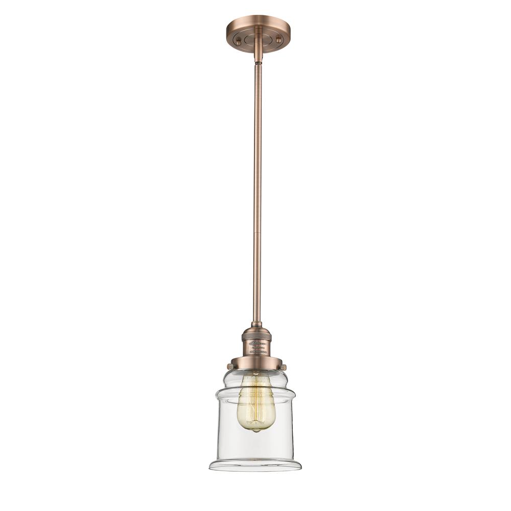 Innovations 201S-AC-G182-LED 1 Light Vintage Dimmable LED Canton 6.5 inch Mini Pendant in Antique Copper