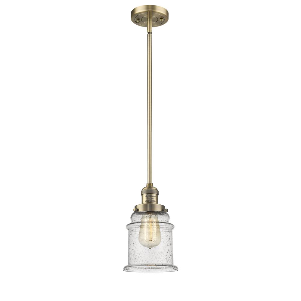 Innovations 201S-BB-G184-LED 1 Light Vintage Dimmable LED Canton 6.5 inch Mini Pendant in Brushed Brass