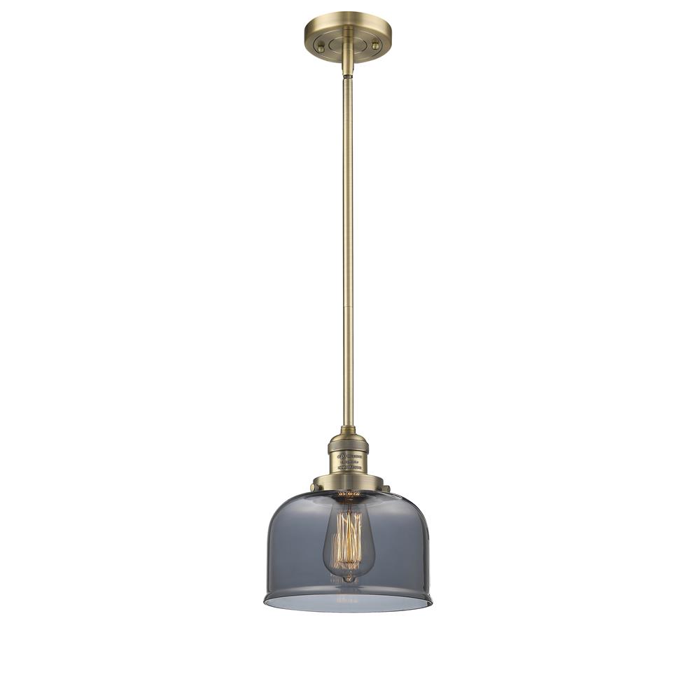 Innovations 201S-BB-G73-LED 1 Light Vintage Dimmable LED Large Bell 8 inch Mini Pendant in Brushed Brass