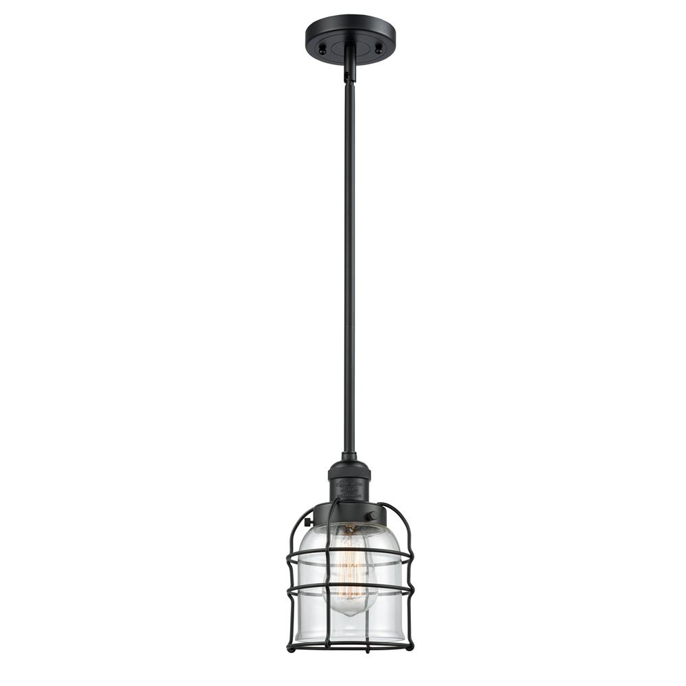 Innovations 201S-BK-G52-CE-LED 1 Light Vintage Dimmable LED Small Bell Cage 8 inch Mini Pendant