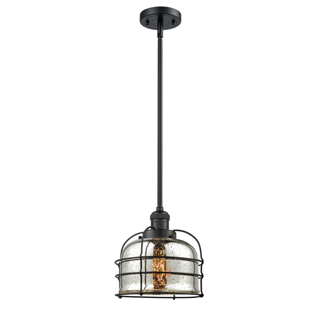 Innovations 201S-BK-G78-CE 1 Light Large Bell Cage 8 inch Mini Pendant