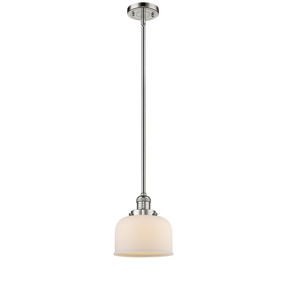 Innovations 201S-PN-G71-LED 1 Light Vintage Dimmable LED Large Bell 8 inch Mini Pendant in Polished Nickel