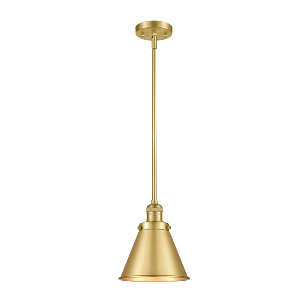 Innovations 201S-SG-M13-SG Appalachian Mini Pendant 1 Light  in Satin Gold with Satin Gold Appalachian Cone Metal Shade