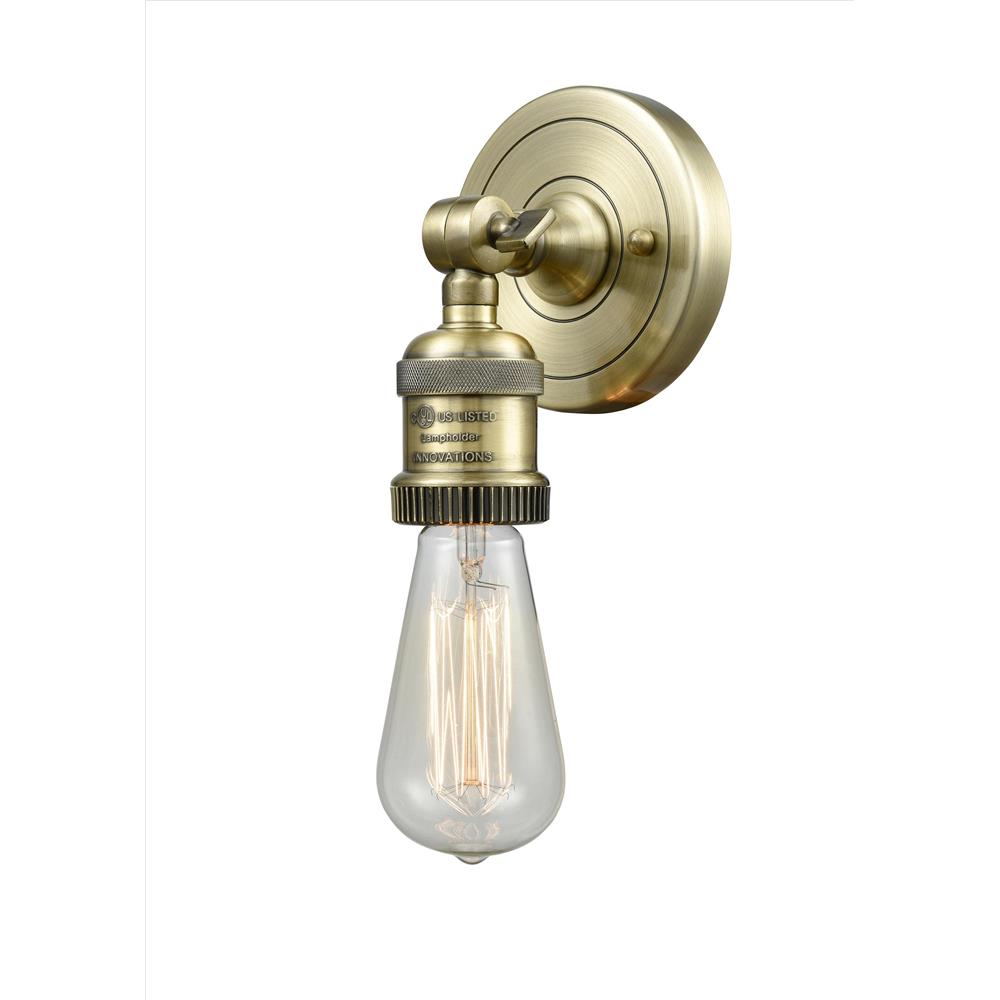 Innovations 202ADA-AB-LED Franklin Restoration Bare Bulb 1 Light ADA Compiant Sconce in Antique Brass